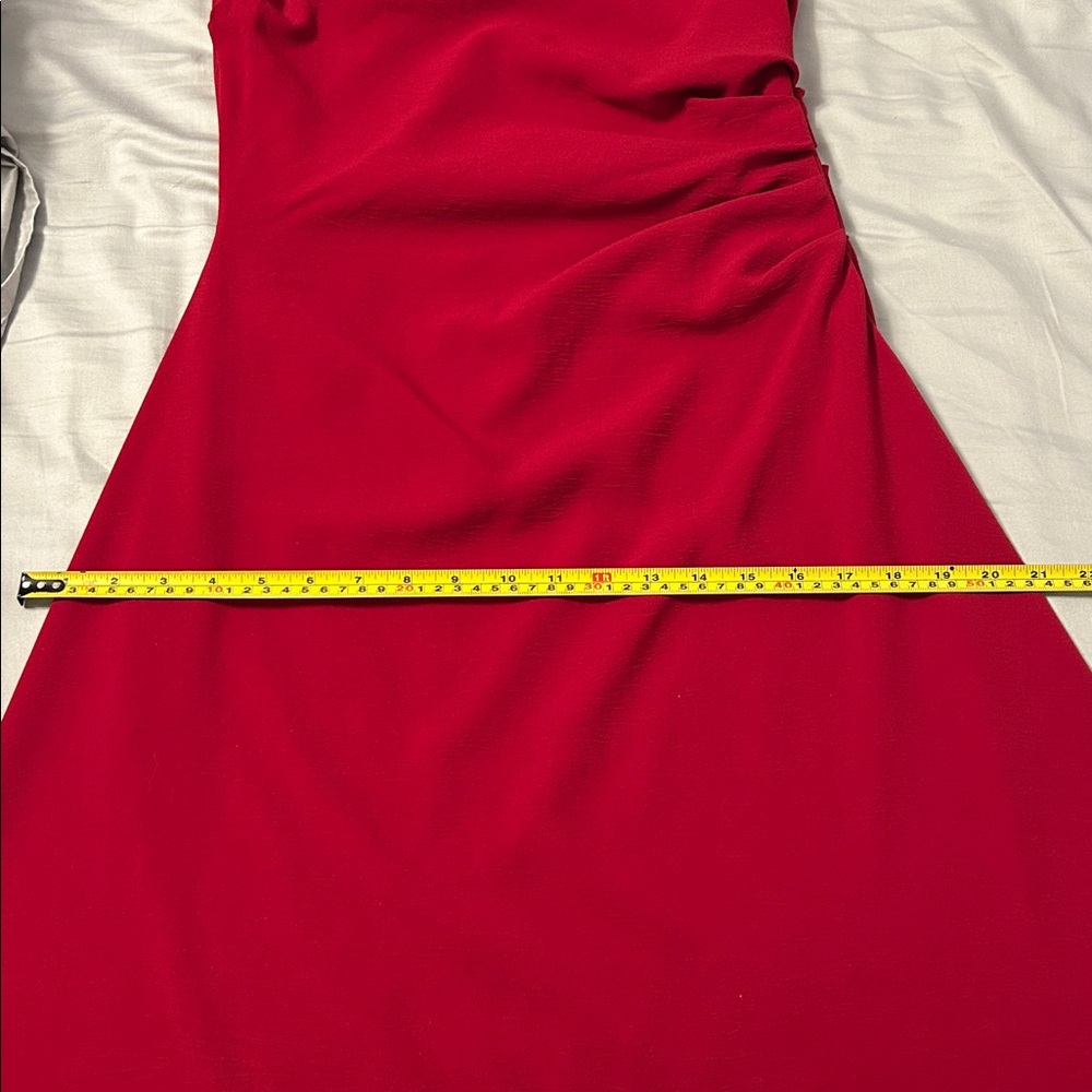Mango Asymmetrical Pleated Dress Red Size M - Picture 9 of 9